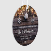 Rustikales Holz leuchtet Sterne Haus Erwärmung neu Ornament (Vorderseite)