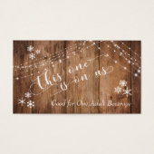 Rustikales Holz, Lichter & Schneeflocken Trinkkart (Vorderseite)