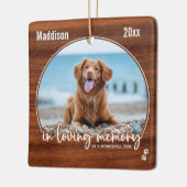Rustikales Holz liebende Gedächtnishunde Foto-Memo Keramikornament (Links)