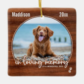 Rustikales Holz liebende Gedächtnishunde Foto-Memo Keramikornament (Vorderseite)