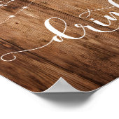 Rustikales Holz & Lights Drinks Empfang Zeichen Poster (Ecke)