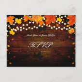 Rustikales Holz & Lights Herbstlaub UAWG Postkarte (Vorderseite)