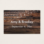 Rustikales Holz & Lights Hochzeit RSVP Online Beil (Rückseite)