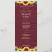 Rustikales Holz Lights Lace Burgundy Sonnenblumenh Programm (Rückseite)