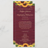 Rustikales Holz Lights Lace Burgundy Sonnenblumenh Programm (Vorne/Hinten)