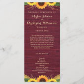 Rustikales Holz Lights Lace Burgundy Sonnenblumenh Programm (Vorderseite)