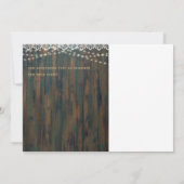 Rustikales Holz Lights Wedding Save The Date (Rückseite)