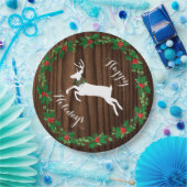 Rustikales Holz-Look Holiday Paper Plate Pappteller (Party)