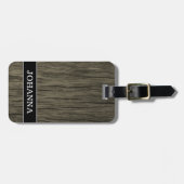 Rustikales Holz-Look Muster + Individuelle Name Ge Gepäckanhänger (Vorderseite horizontal)