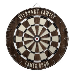 Rustikales Holz Look Schwarz-weiß Games Room Custo Dartscheibe