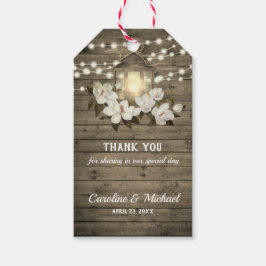 Rustikales Holz Magnolia Laternenleuchten Hochzeit Geschenkanhänger