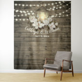 Rustikales Holz Magnolia Laternenleuchten Hochzeit Wandteppich (Beispiel)