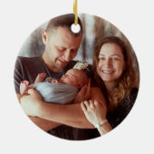 Rustikales Holz Mama Papa Bären Herzensanfang Keramik Ornament (Hinten)