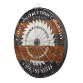 Rustikales Holz Marketing Bauschreiner Dartscheibe (Vorderseite rechts)