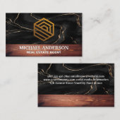 Rustikales Holz | Marmor | Real Anwesen Logo Visitenkarte (Vorne/Hinten)