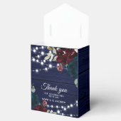 Rustikales Holz Marsala & Navy Blauer Blumen Geschenkschachtel (Geöffnet)