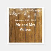 Rustikales Holz Mason Jar Hanging Lights Cocktail Serviette (Vorderseite)