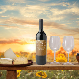 Rustikales Holz Mason Jar hanging Lights Wedding Weinetikett