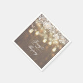 Rustikales Holz Mason Jar Lights Barn Lace Wedding Serviette (Ecke)