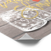 Rustikales Holz Mason Jar Lights Brautparty Willko Poster (Ecke)