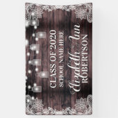 Rustikales Holz Mason Jar Lights Graduate Banner (Vertikal)