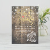 Rustikales Holz Mason Jar String Light Brunch & Bu Einladung (Stehend Vorderseite)