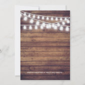 Rustikales Holz Mason Jar String Lights Brautparty Einladung (Rückseite)