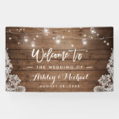 Rustikales Holz Mason Jar String Lights Hochzeit Banner (Horizontal)