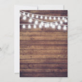 Rustikales Holz Mason Jar String Lights Hochzeit Einladung (Rückseite)
