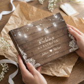 Rustikales Holz Mason Jar String Lights Hochzeit Gästebuch