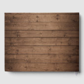 Rustikales Holz Mason Jar String Lights Hochzeit Gästebuch (Rückseite)