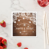 Rustikales Holz Mason Jar String Lights Hochzeit Serviette (Beispiel)