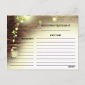 Rustikales Holz Mason Jar String Lights Tree Rezep Postkarte (Vorderseite)