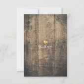 Rustikales Holz & Mason Jar String Lights Wedding RSVP Karte (Rückseite)