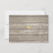 Rustikales Holz & Mason Jar String Lights Wedding  RSVP Karte (Rückseite)