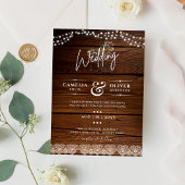 Rustikales Holz Mason Jars Lights Gypsophila Weddi Flyer