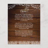 Rustikales Holz Mason Jars Lights Gypsophila Weddi Flyer (Hinten)
