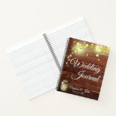Rustikales Holz Mason String Lights Wedding Journa Notizblock (Innenseite)