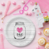 Rustikales Holz Maurer Glas Land Hochzeit Party Te Pappteller (Party)