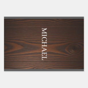 Rustikales Holz Michael – Natürliche Stärke Handwe Geschenkpapier Set