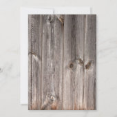 Rustikales Holz mit Aquamarinem Blue Daisis Brautp Einladung (Rückseite)