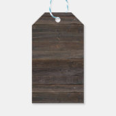 rustikales Holz mit Babyduschanhängern Geschenkanhänger (Rückseite)