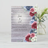 Rustikales Holz mit Blume und Spotlight Einladung (Stehend Vorderseite)