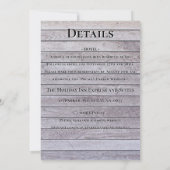 Rustikales Holz mit Blume und Spotlight Einladung (Rückseite)