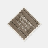 Rustikales Holz mit Christlichem Zitat Serviette (Ecke)