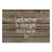 Rustikales Holz mit Christlichem Zitat Tischnummer (Vorderseite)