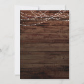 Rustikales Holz mit einer verspäteten Hochzeitskar Einladung (Rückseite)