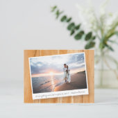 Rustikales Holz mit Fotovorlage | Save The Date Postkarte (Stehend Vorderseite)