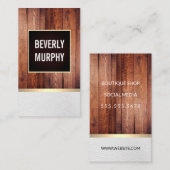 Rustikales Holz mit Grenzwand/Goldverzierung Visitenkarte (Vorne/Hinten)