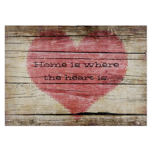 Rustikales Holz mit Herz Schneidebrett (Vorderseite)